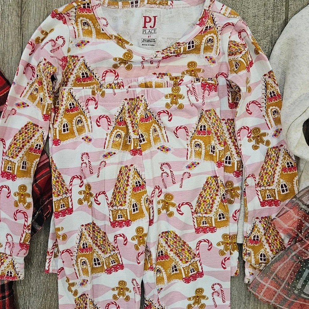 Sweet Wink PJ Place Kids 3T Red Pink Christmas Plaid Holiday Clothing Lot of 6